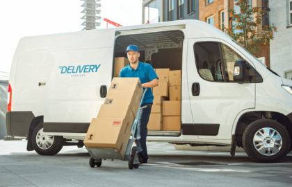 delivery driver delivering goods